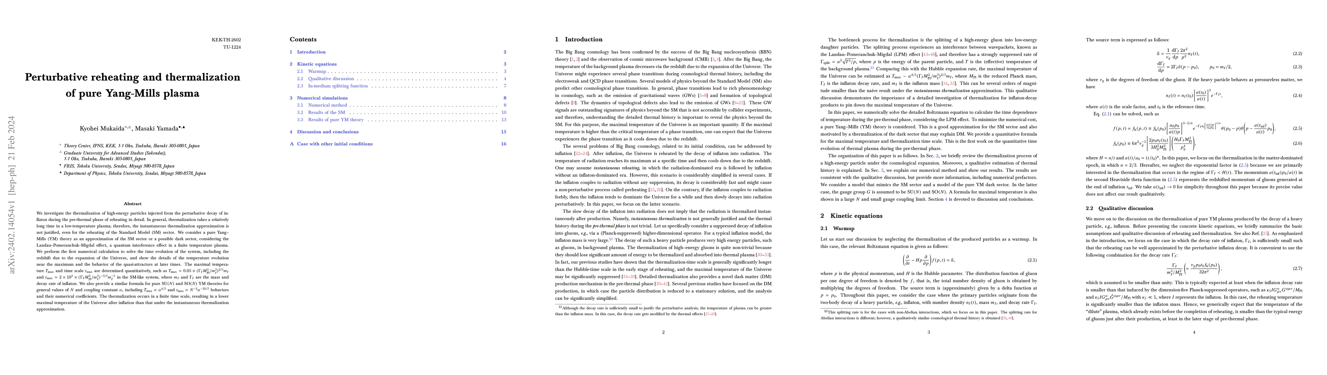 Thumbnail for Perturbative reheating and thermalization of pure Yang-Mills plasma