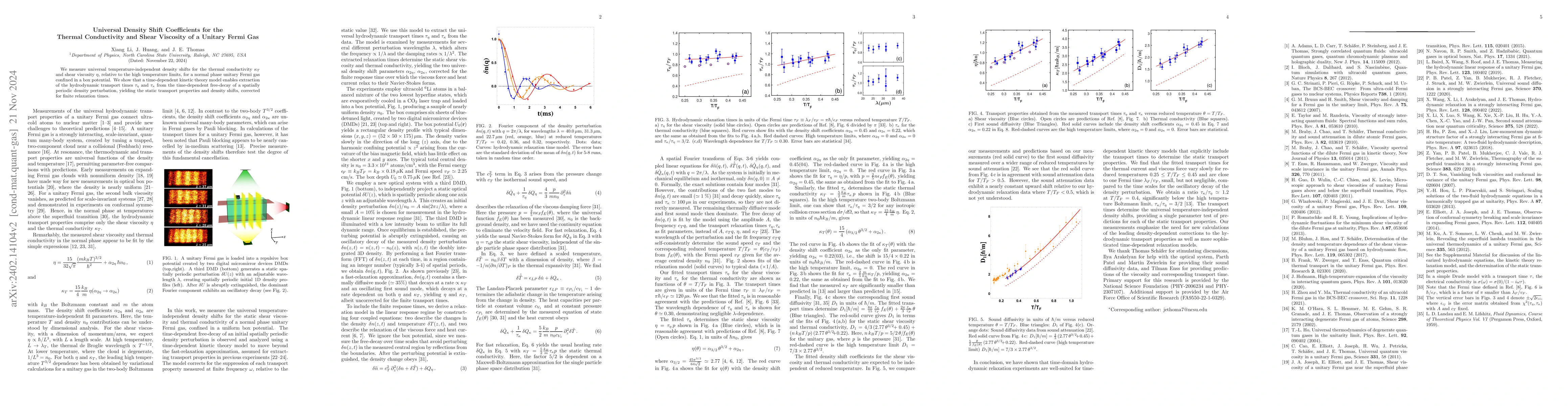 Thumbnail for Universal Hydrodynamic Transport Times in the Normal Phase of a Unitary
  Fermi Gas