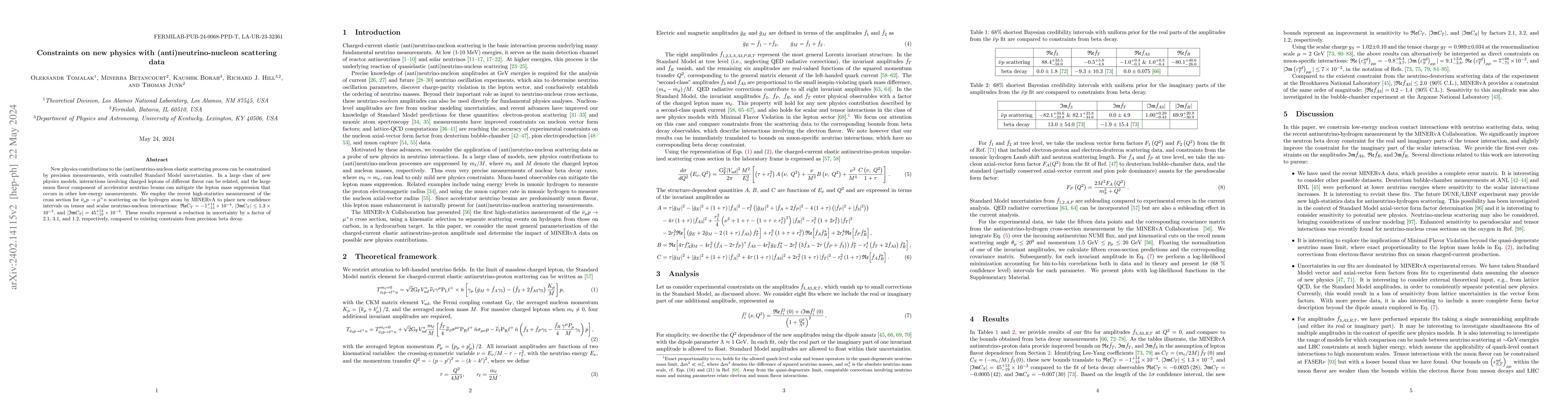 Thumbnail for Constraints on new physics with (anti)neutrino-nucleon scattering data