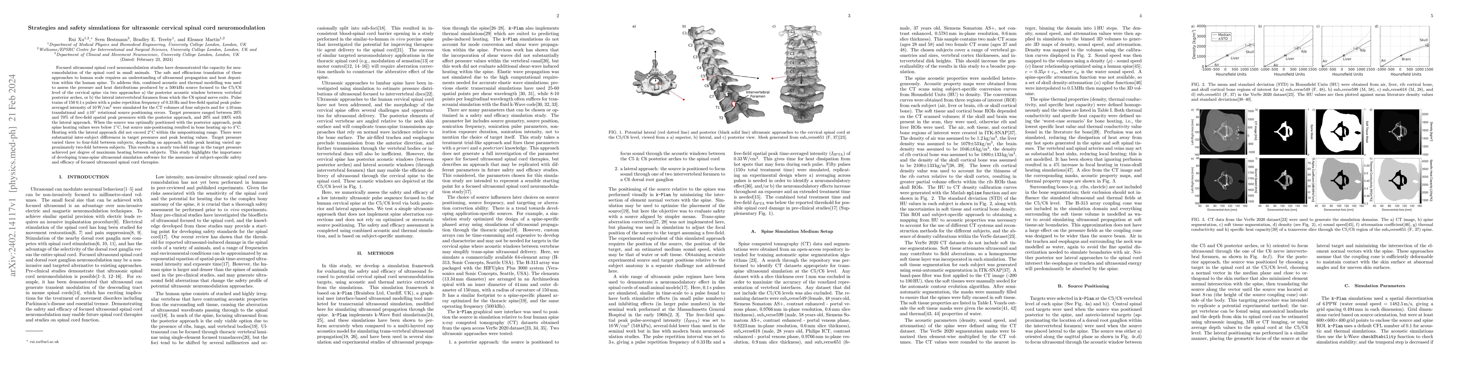 Thumbnail for Strategies and safety simulations for ultrasonic cervical spinal cord
  neuromodulation