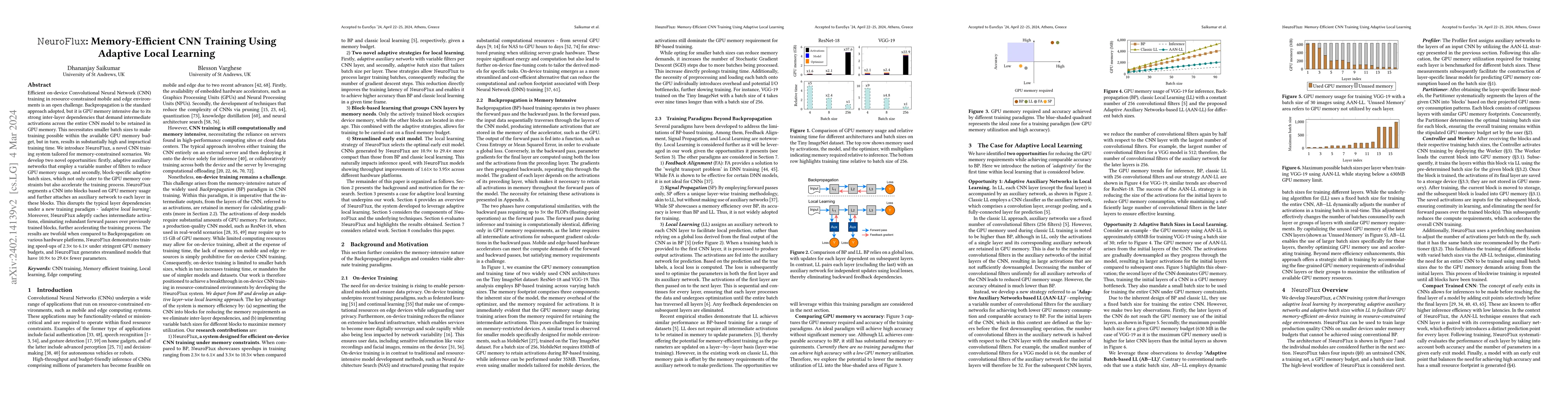 Thumbnail for NeuroFlux: Memory-Efficient CNN Training Using Adaptive Local Learning