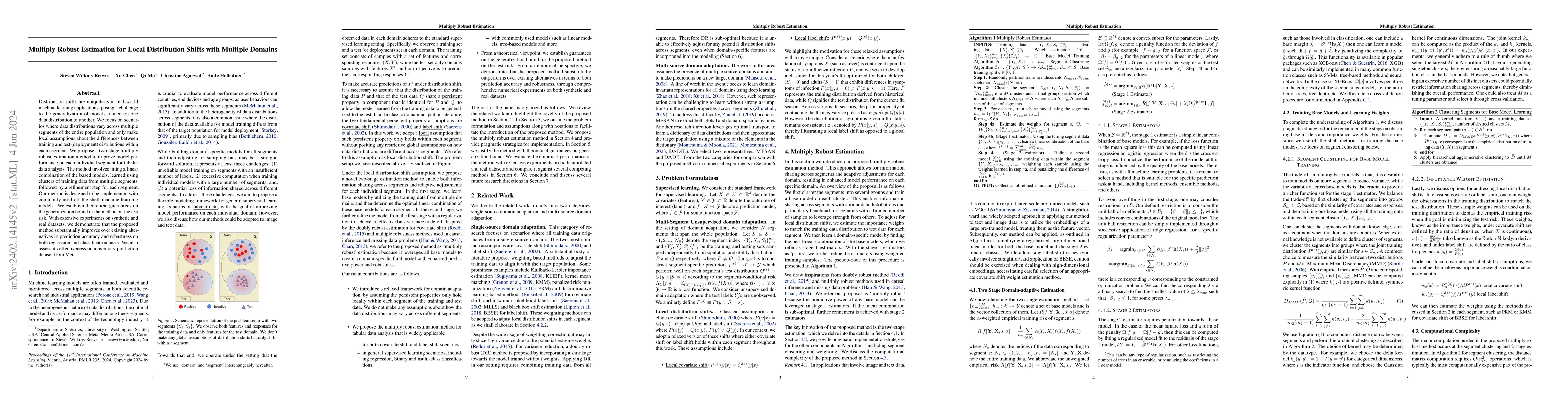 Thumbnail for Multiply Robust Estimation for Local Distribution Shifts with Multiple
  Domains