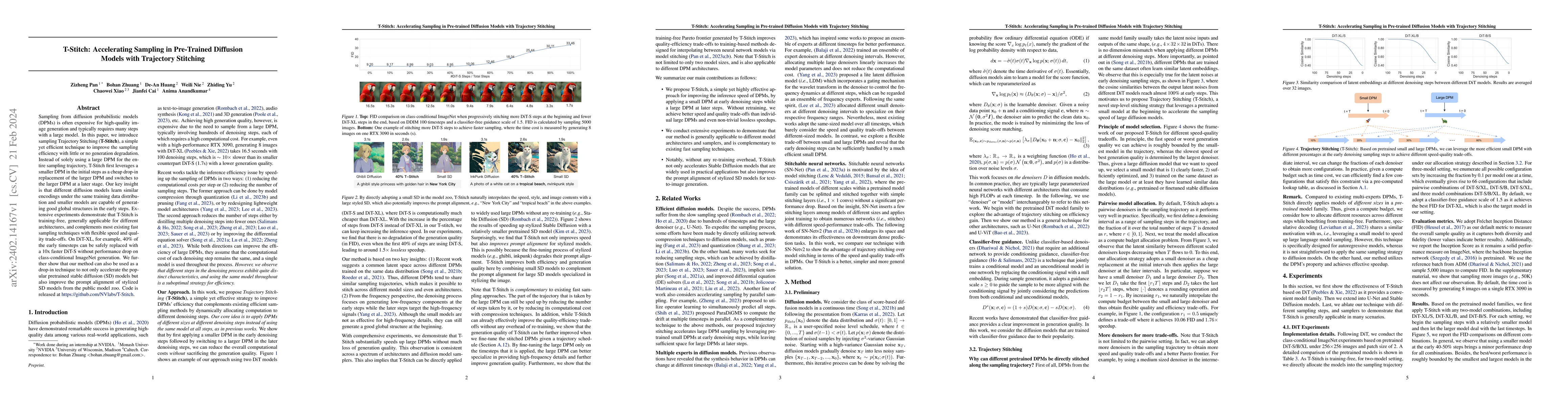 Thumbnail for T-Stitch: Accelerating Sampling in Pre-Trained Diffusion Models with
  Trajectory Stitching