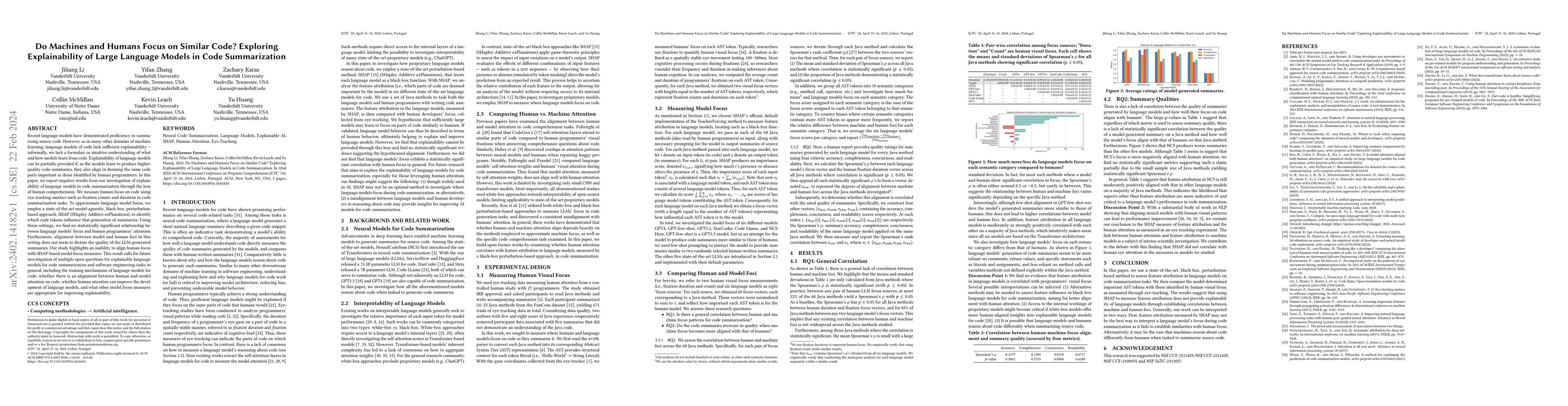 Thumbnail for Do Machines and Humans Focus on Similar Code? Exploring Explainability
  of Large Language Models in Code Summarization