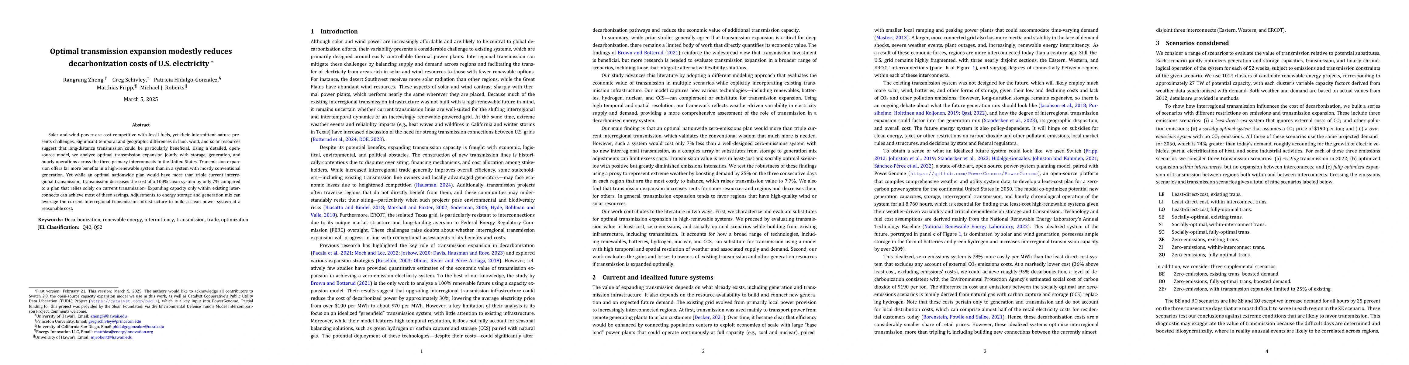 Thumbnail for Optimal transmission expansion minimally reduces decarbonization costs
  of U.S. electricity