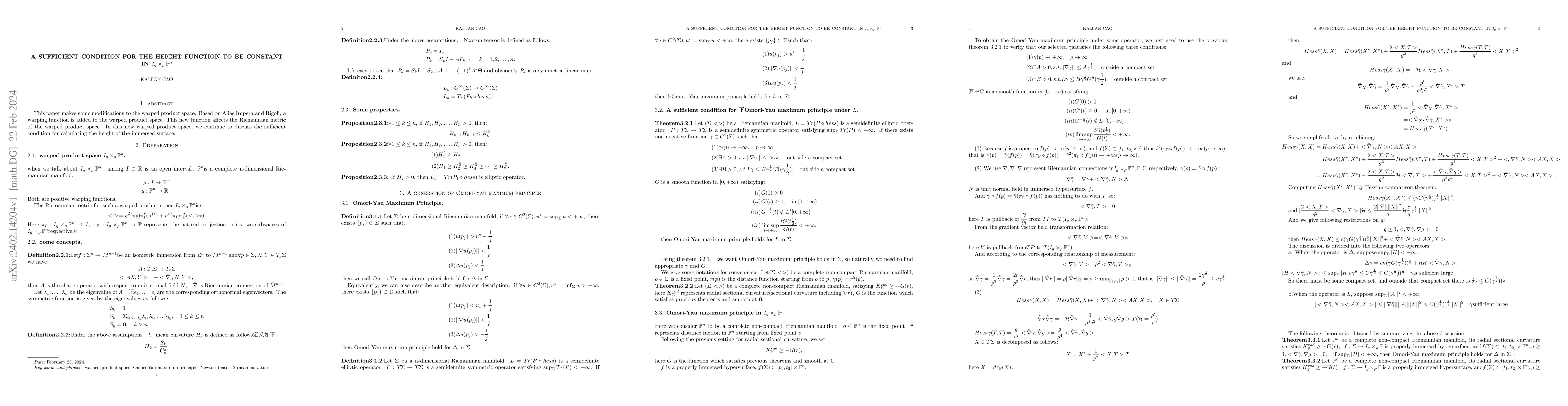 Thumbnail for A sufficient condition for the height function to be constant in $
  I_g\times_\rho \mathbb{P}^n $