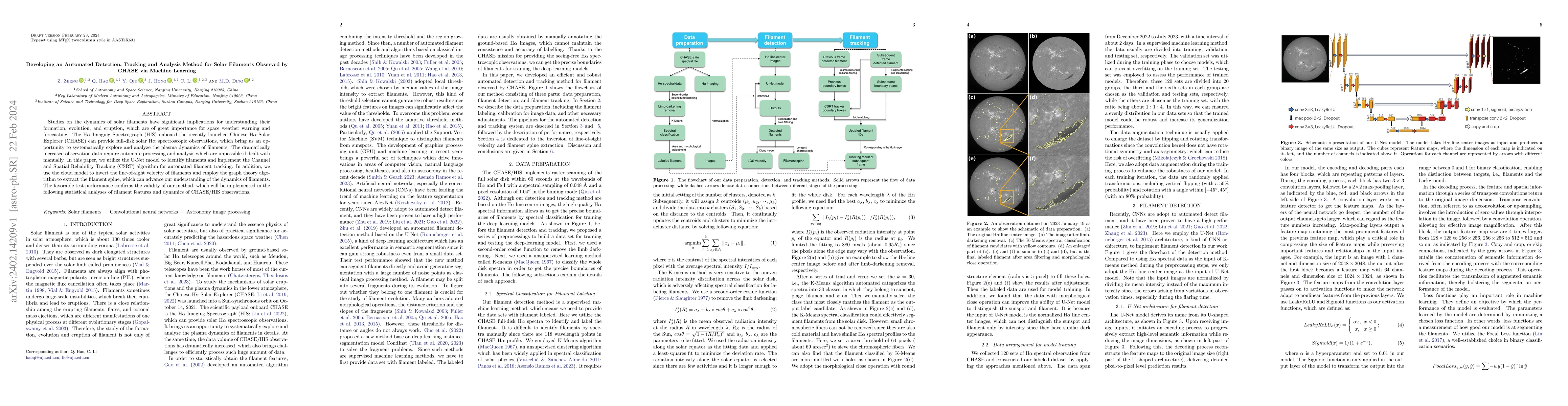 Thumbnail for Developing an Automated Detection, Tracking and Analysis Method for
  Solar Filaments Observed by CHASE via Machine Learning