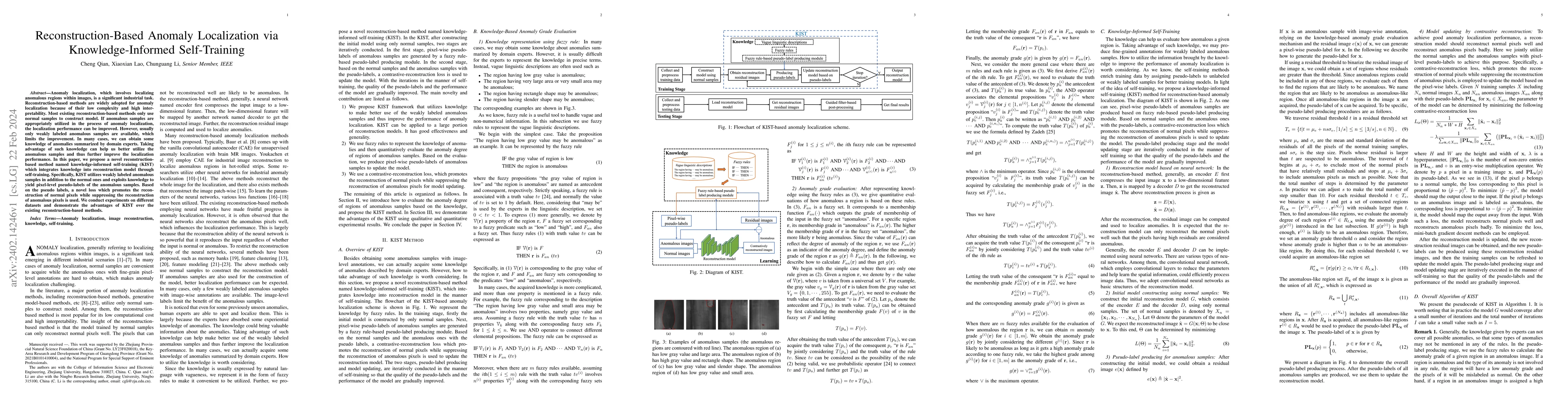 Thumbnail for Reconstruction-Based Anomaly Localization via Knowledge-Informed
  Self-Training