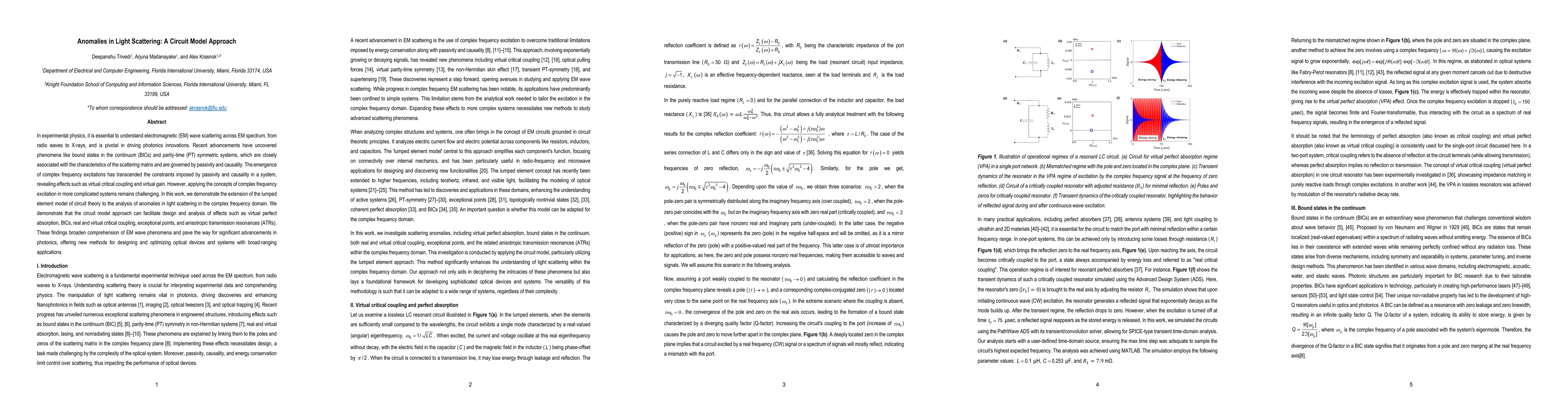 Thumbnail for Anomalies in Light Scattering: A Circuit Model Approach