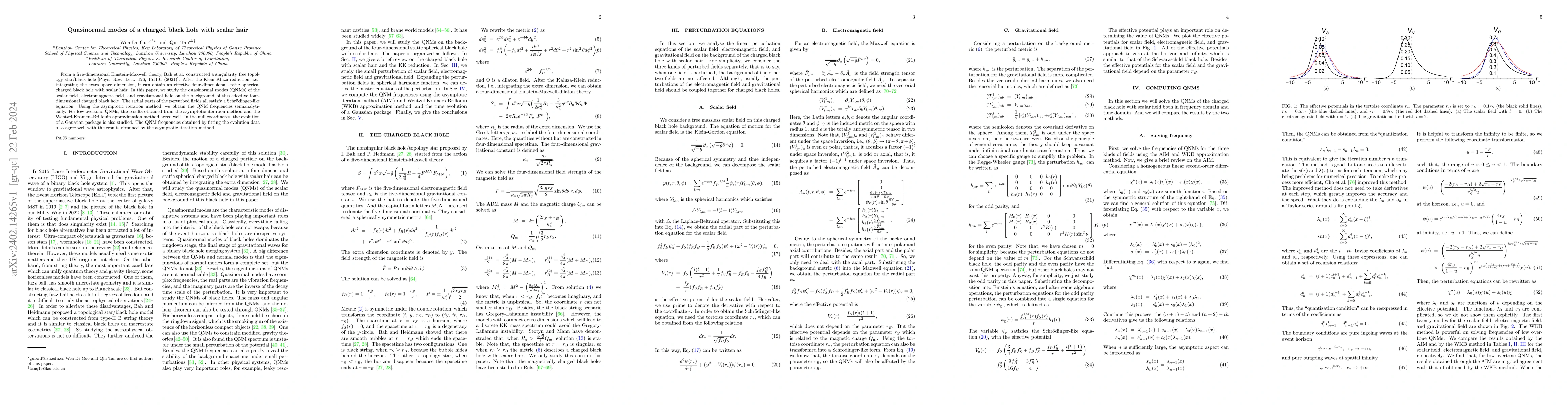 Thumbnail for Quasinormal modes of a charged black hole with scalar hair