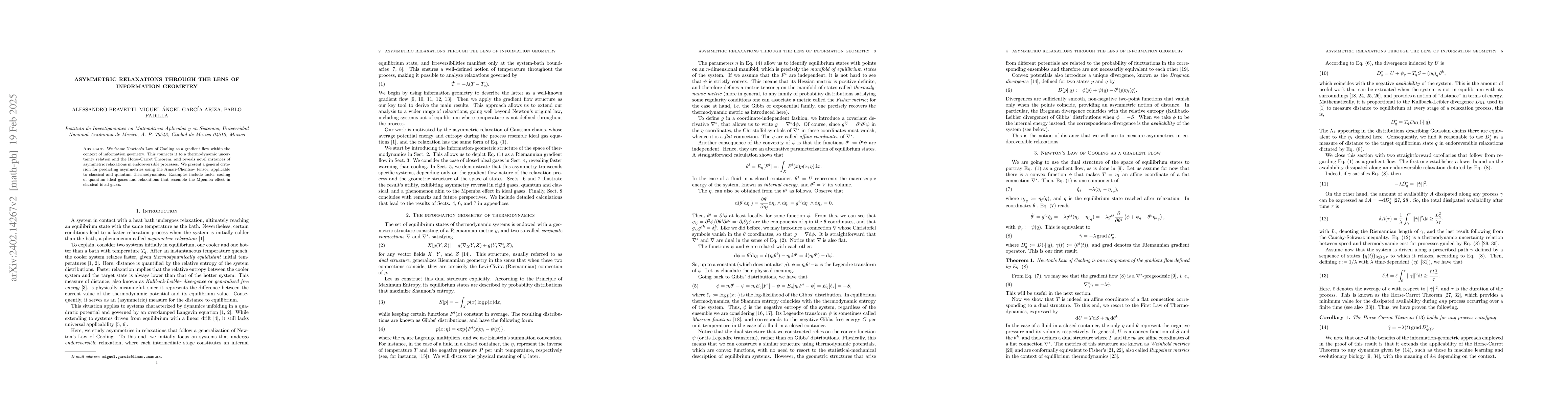 Thumbnail for Asymmetric Relaxations Through the Lens of Information Geometry