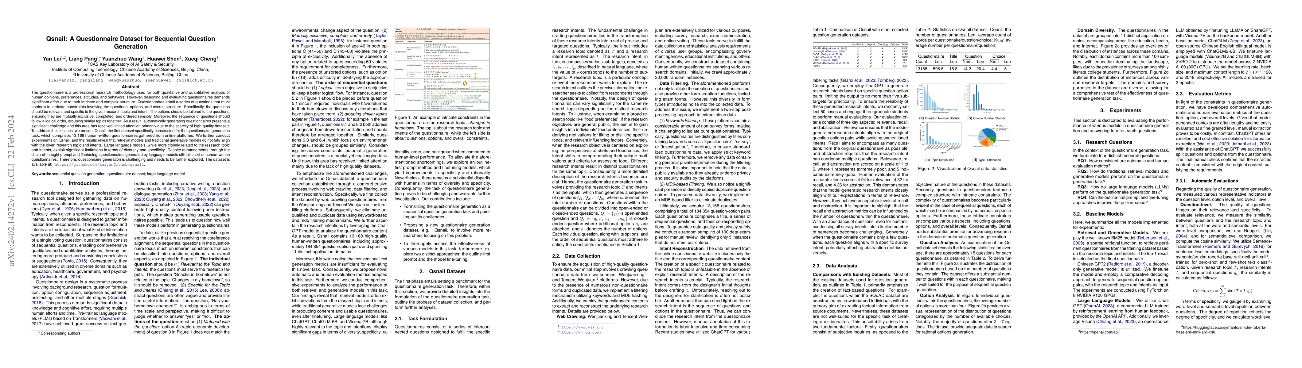 Thumbnail for Qsnail: A Questionnaire Dataset for Sequential Question Generation