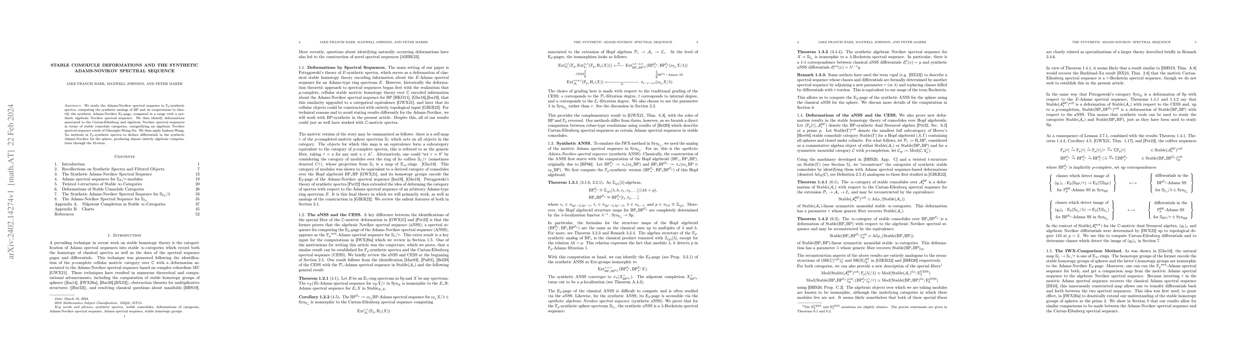 Thumbnail for Stable Comodule Deformations and the Synthetic Adams-Novikov Spectral
  Sequence