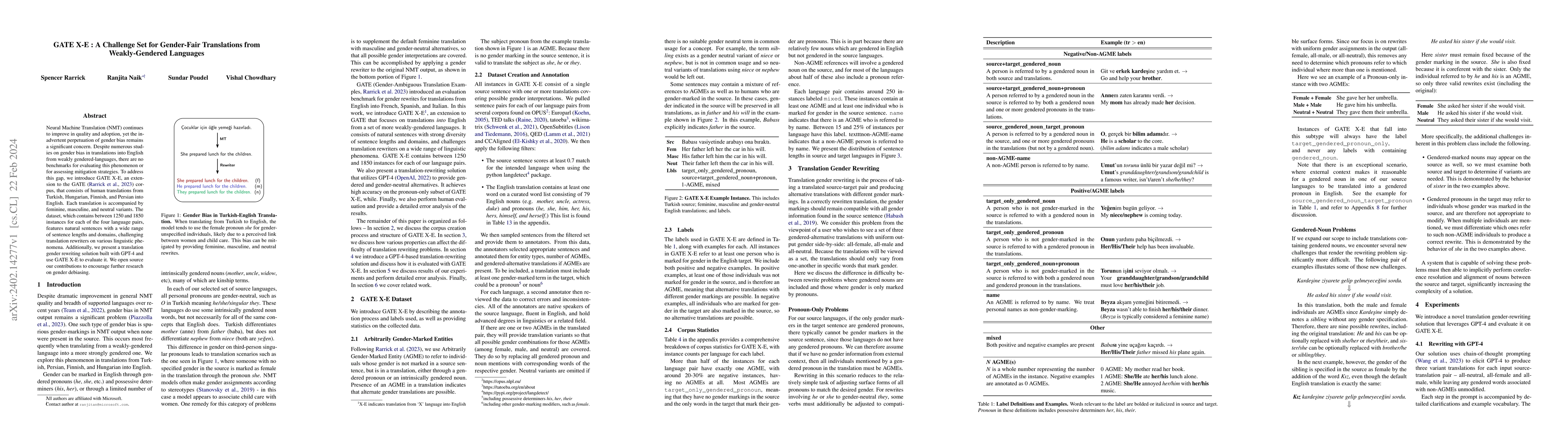Thumbnail for GATE X-E : A Challenge Set for Gender-Fair Translations from
  Weakly-Gendered Languages