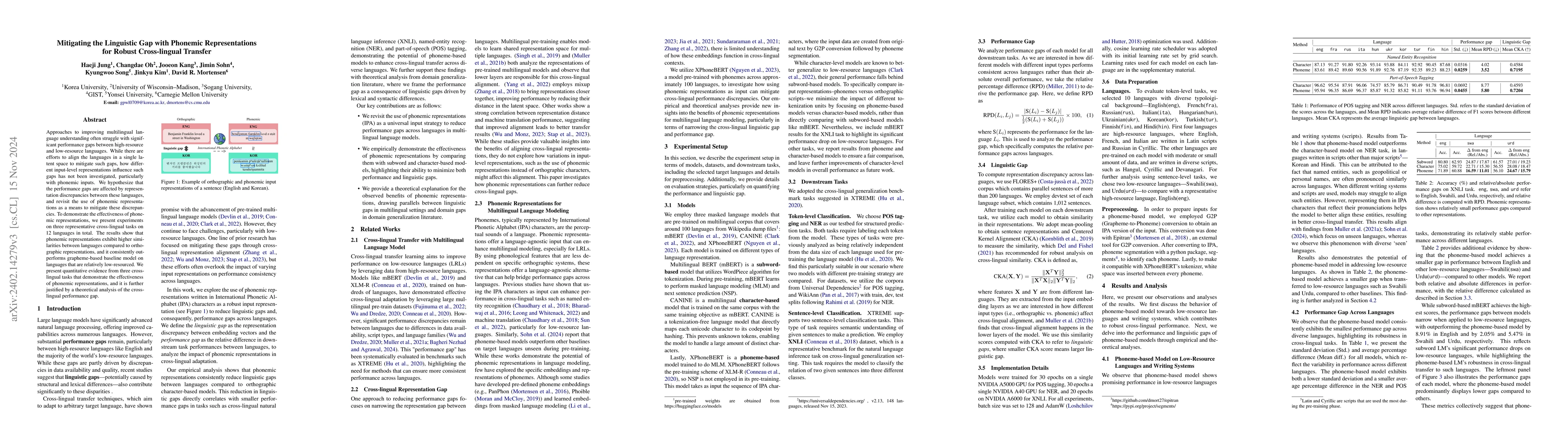 Thumbnail for Mitigating the Linguistic Gap with Phonemic Representations for Robust
  Multilingual Language Understanding