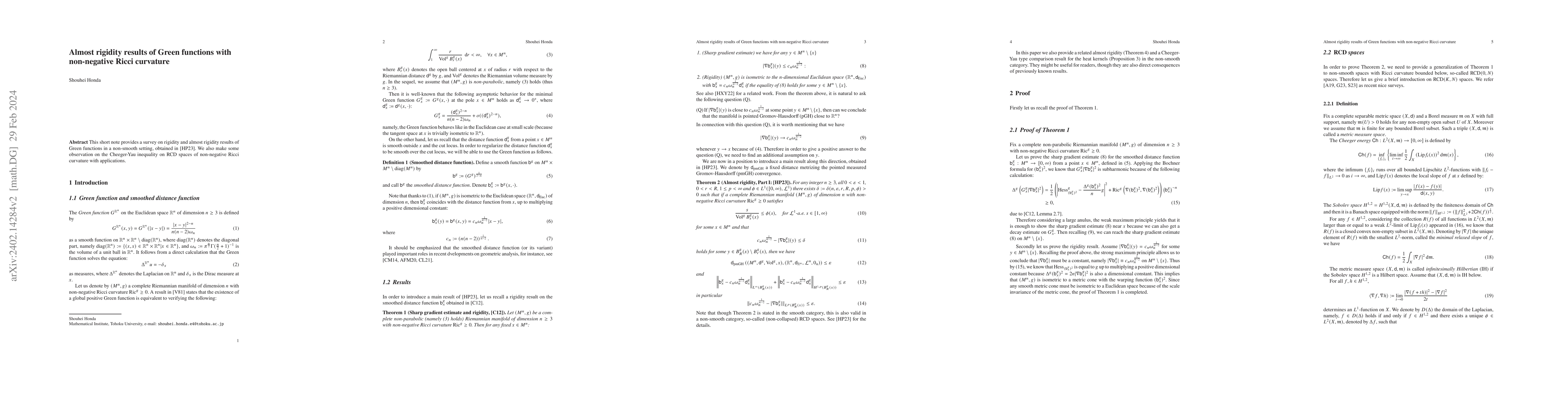 Thumbnail for Almost rigidity results of Green functions with non-negative Ricci
  curvature