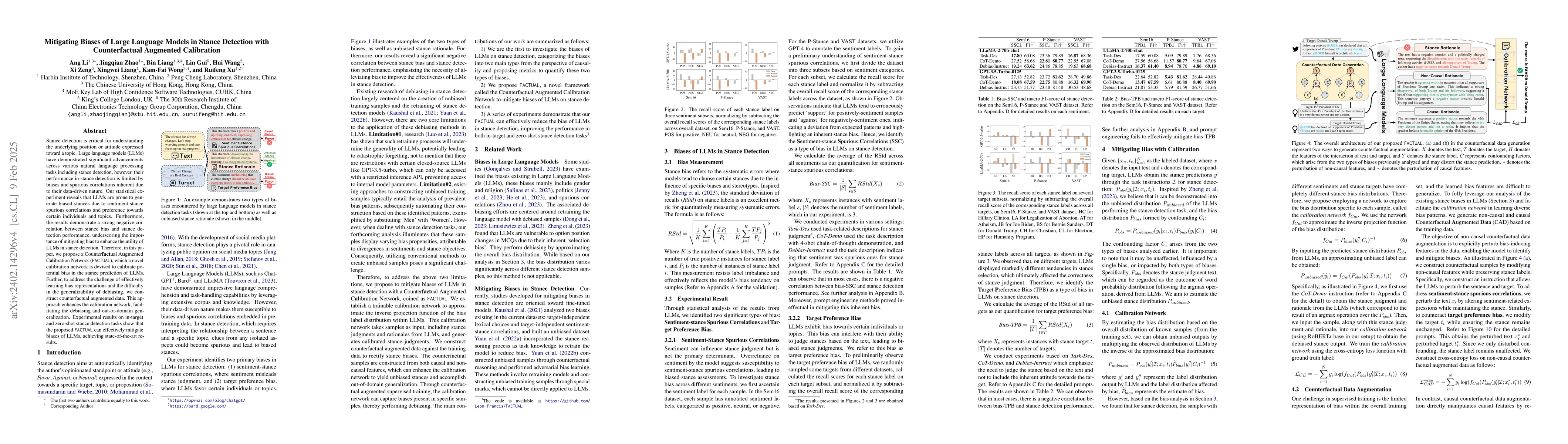 Thumbnail for Mitigating Biases of Large Language Models in Stance Detection with
  Calibration