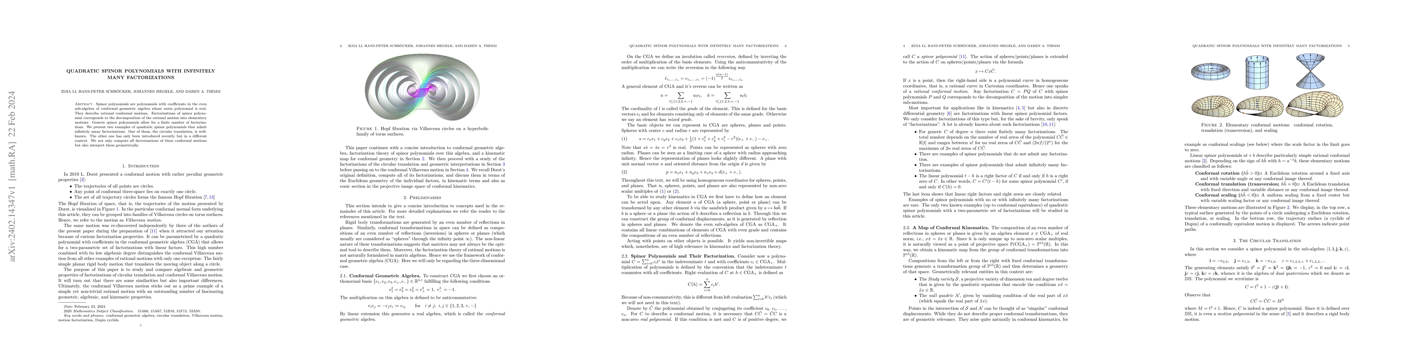 Thumbnail for Quadratic Spinor Polynomials with Infinitely Many Factorizations