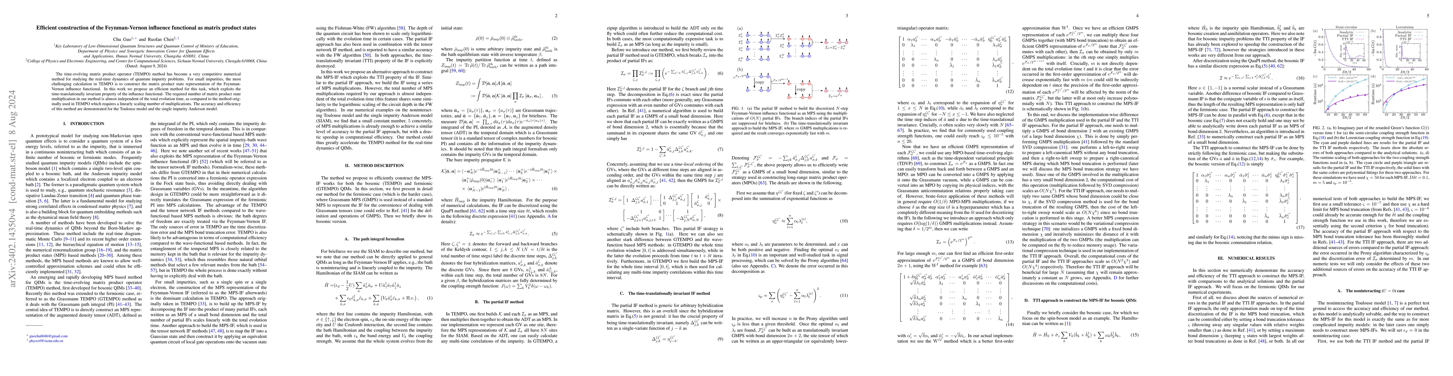 Thumbnail for Efficient construction of the Feynman-Vernon influence functional as
  matrix product states