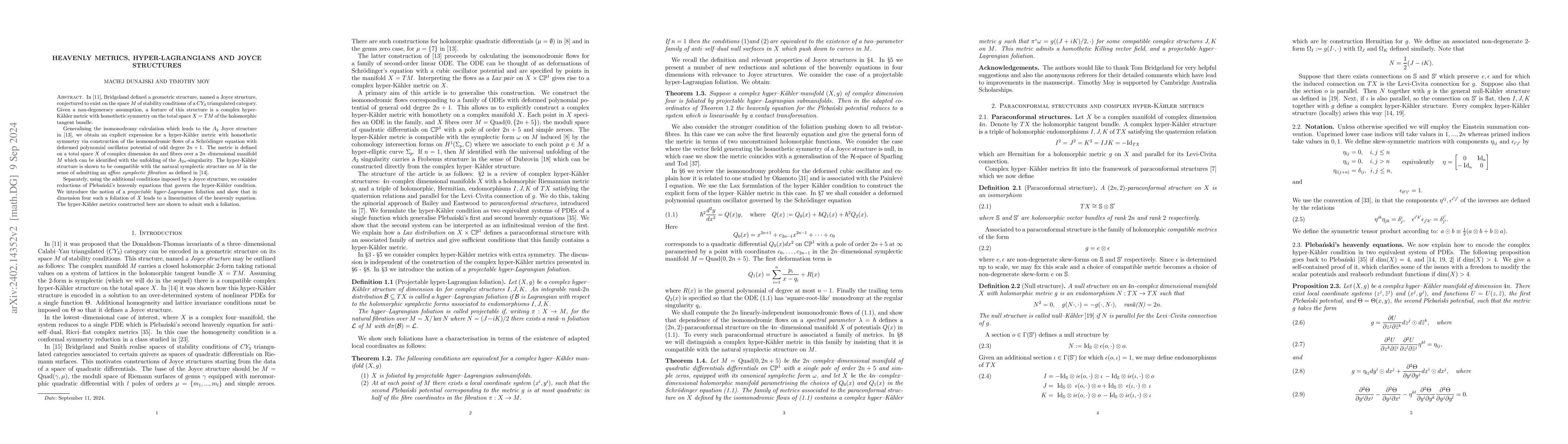 Thumbnail for Heavenly metrics, hyper-Lagrangians and Joyce structures