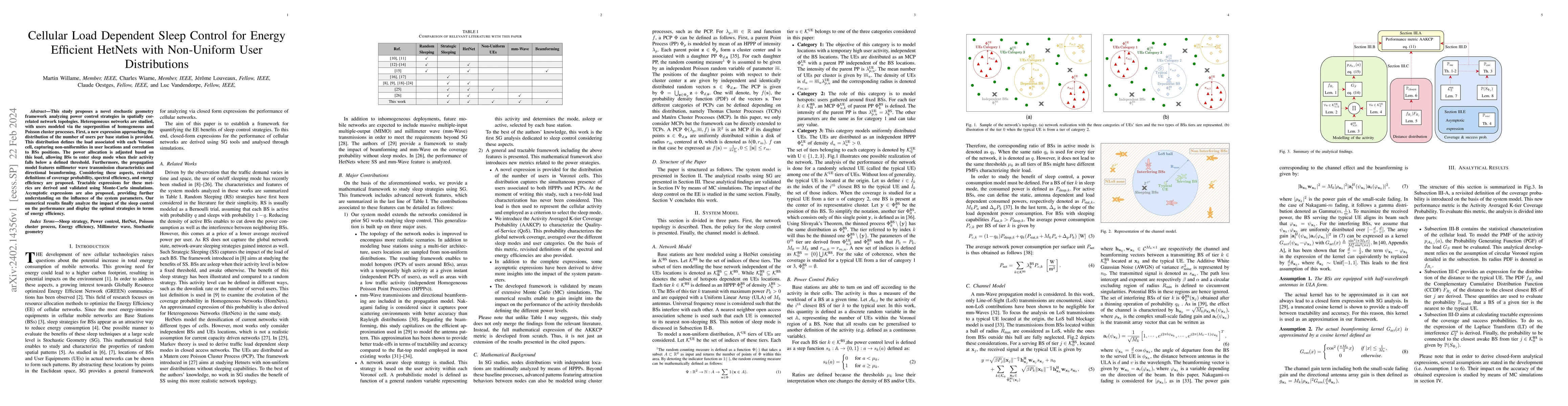 Thumbnail for Cellular Load Dependent Sleep Control for Energy Efficient HetNets with
  Non-Uniform User Distributions