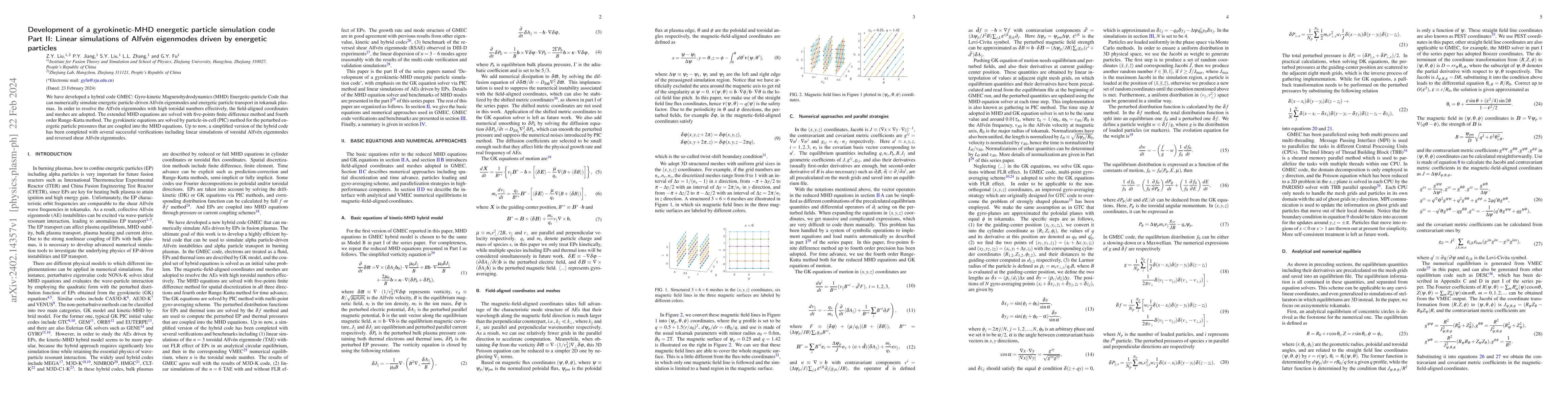 Thumbnail for Development of a gyrokinetic-MHD energetic particle simulation code Part
  II: Linear simulations of Alfv\'en eigenmodes driven by energetic particles