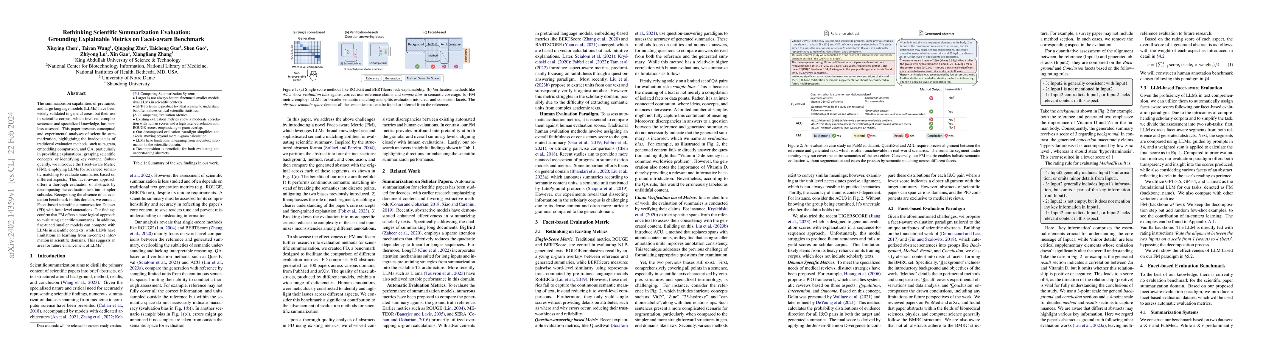 Thumbnail for Rethinking Scientific Summarization Evaluation: Grounding Explainable
  Metrics on Facet-aware Benchmark