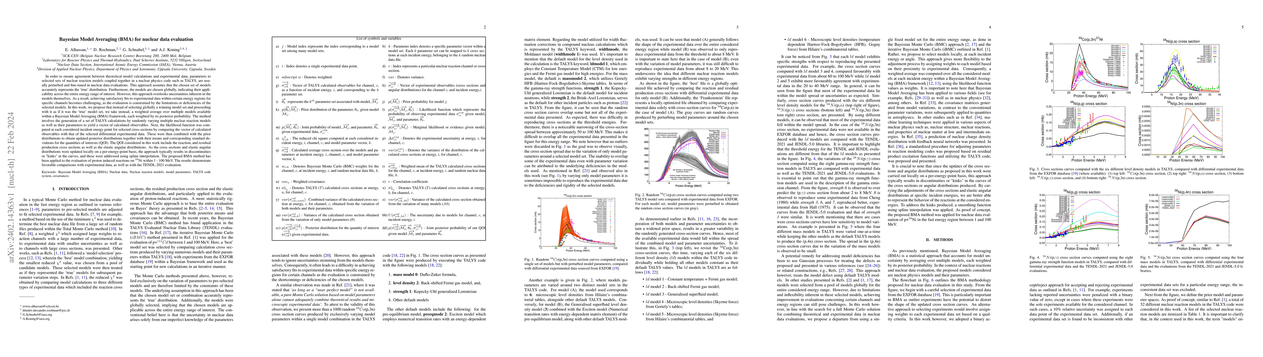 Thumbnail for Bayesian Model Averaging (BMA) for nuclear data evaluation