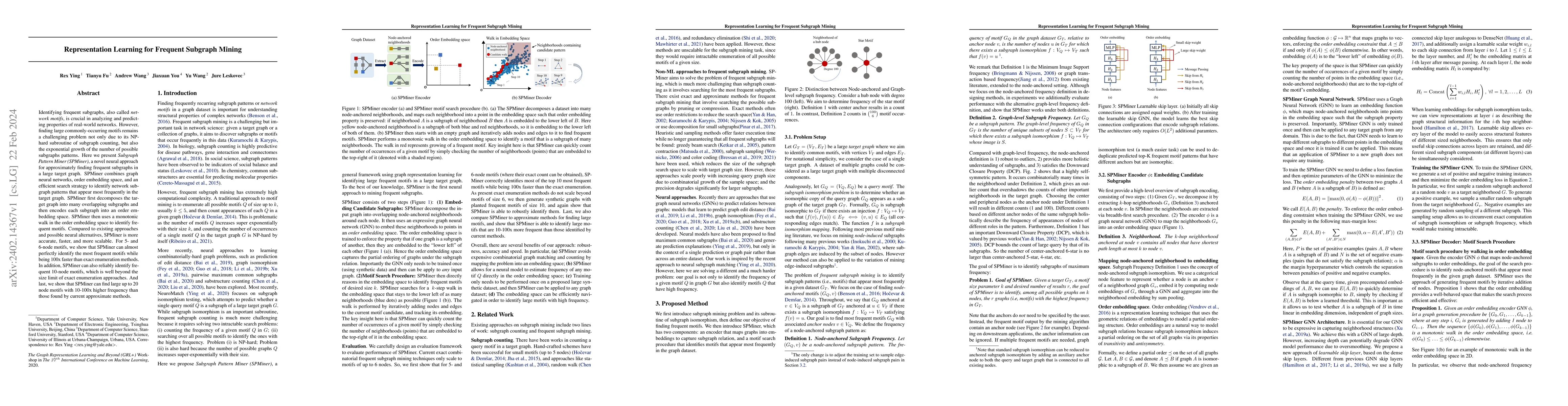 Thumbnail for Representation Learning for Frequent Subgraph Mining