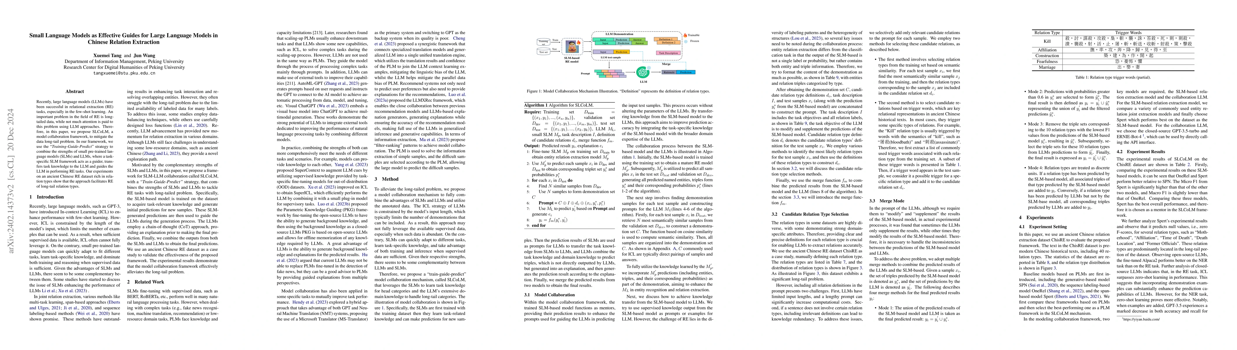 Thumbnail for Small Language Model Is a Good Guide for Large Language Model in Chinese
  Entity Relation Extraction