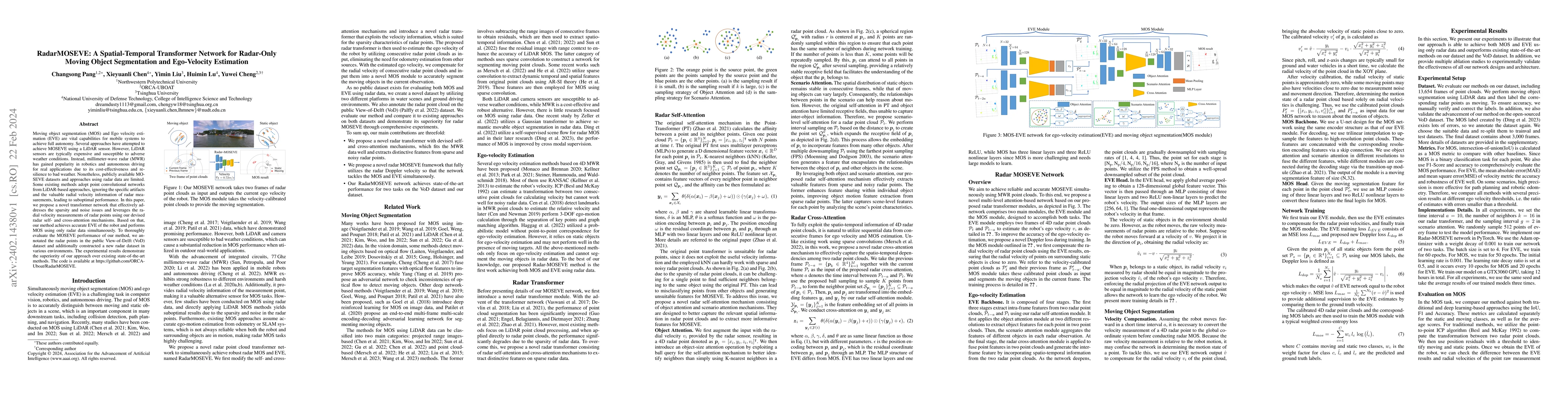 Thumbnail for RadarMOSEVE: A Spatial-Temporal Transformer Network for Radar-Only
  Moving Object Segmentation and Ego-Velocity Estimation