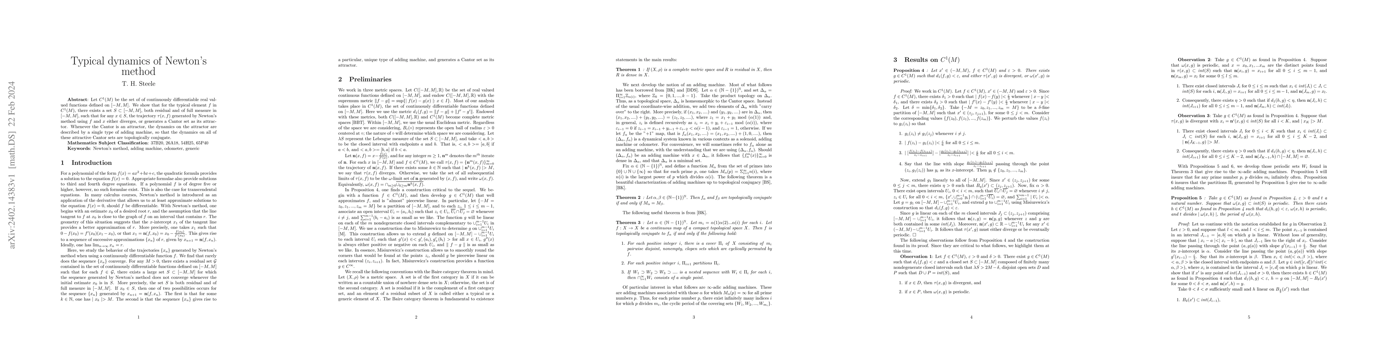 Thumbnail for Typical dynamics of Newton's method