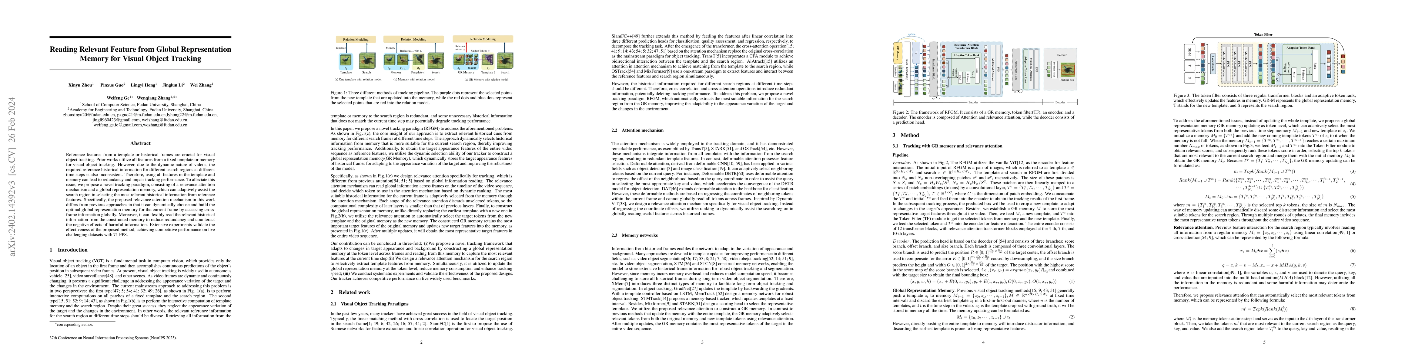 Thumbnail for Reading Relevant Feature from Global Representation Memory for Visual
  Object Tracking