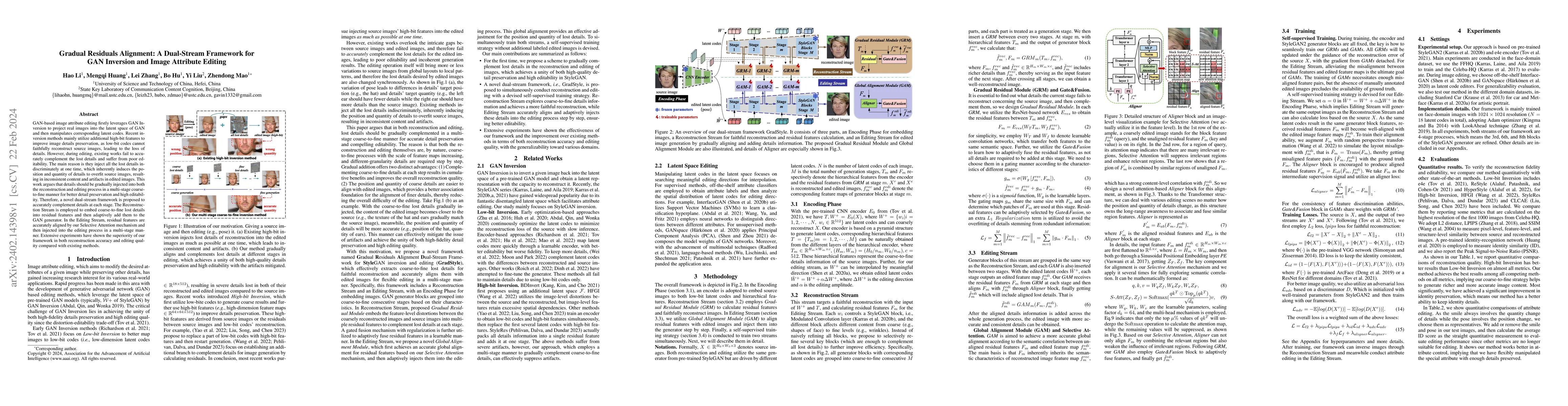 Thumbnail for Gradual Residuals Alignment: A Dual-Stream Framework for GAN Inversion
  and Image Attribute Editing