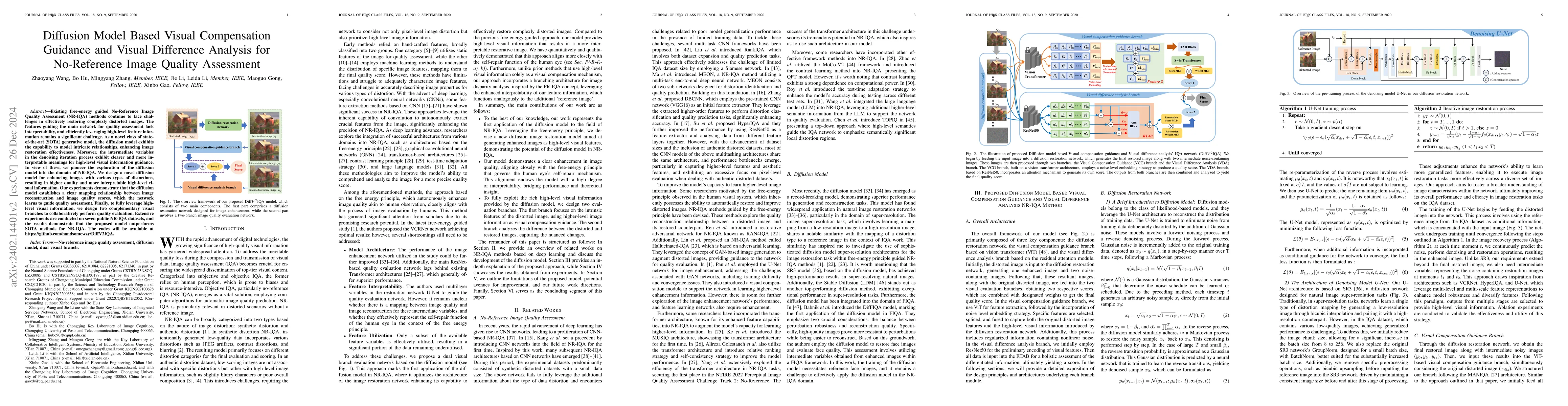 Thumbnail for Diffusion Model Based Visual Compensation Guidance and Visual Difference
  Analysis for No-Reference Image Quality Assessment