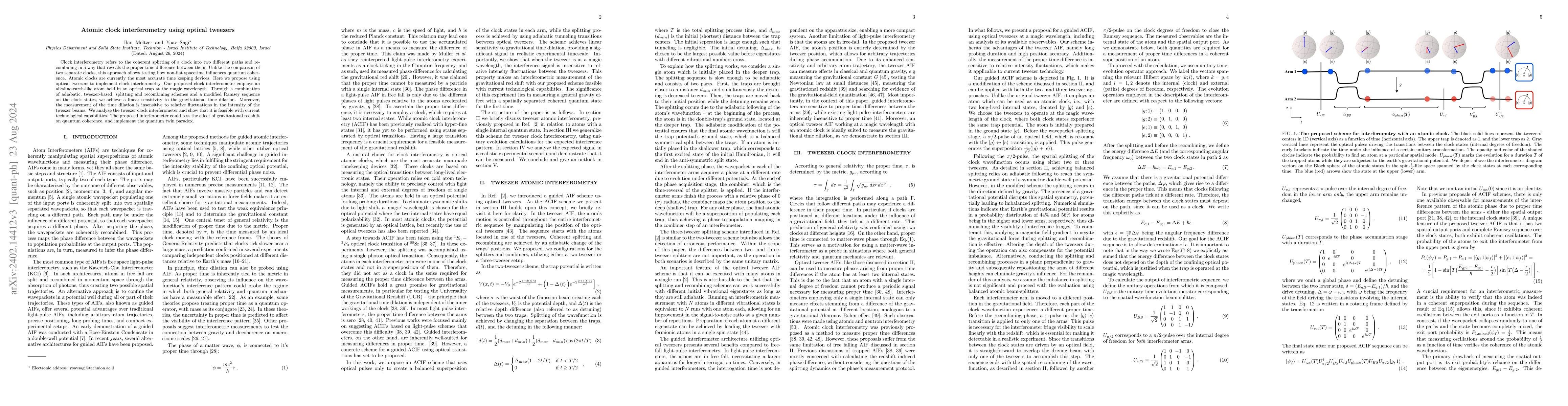 Thumbnail for Atomic clock interferometry using optical tweezers