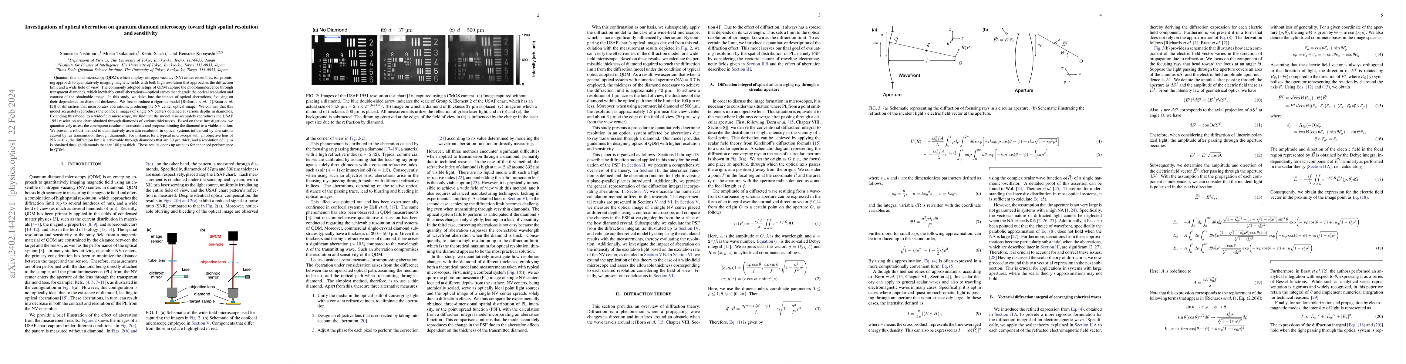 Thumbnail for Investigations of optical aberration on quantum diamond microscopy
  toward high spatial resolution and sensitivity