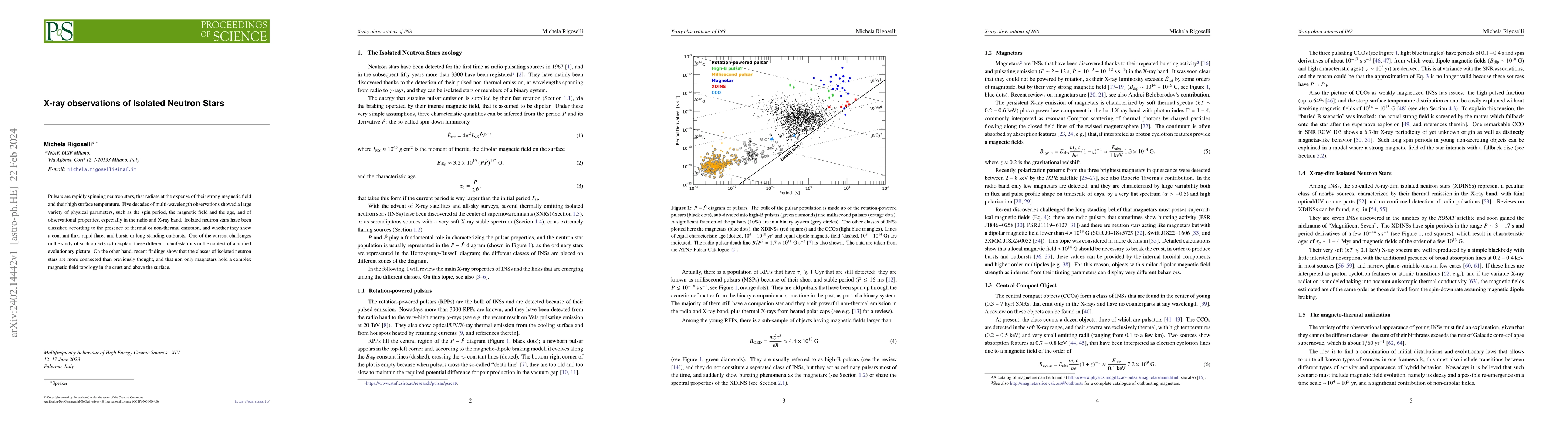 Thumbnail for X-ray observations of Isolated Neutron Stars