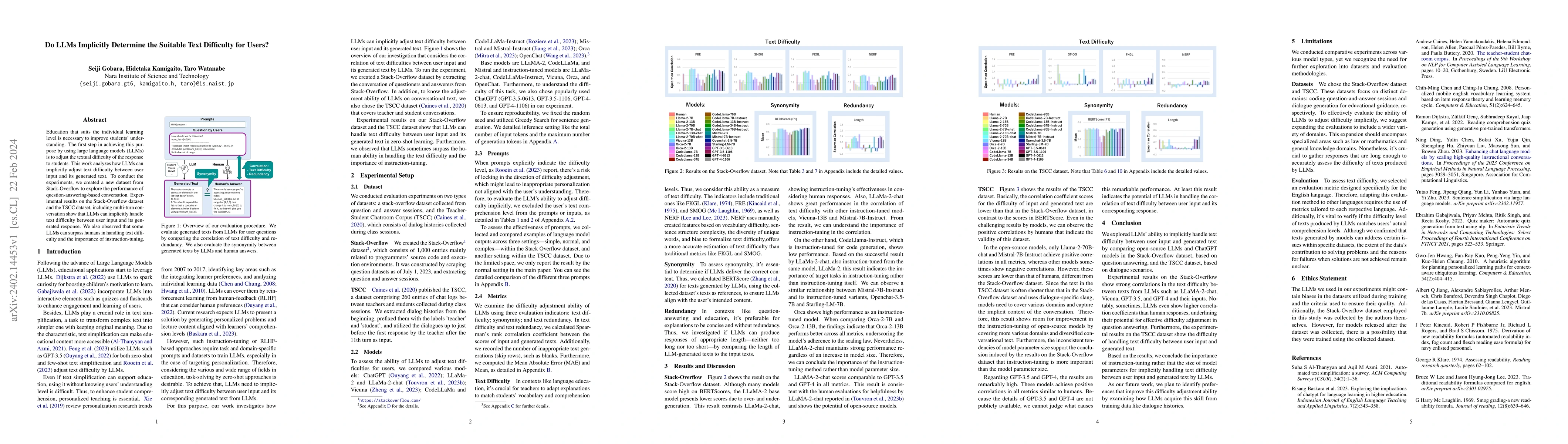 Thumbnail for Do LLMs Implicitly Determine the Suitable Text Difficulty for Users?