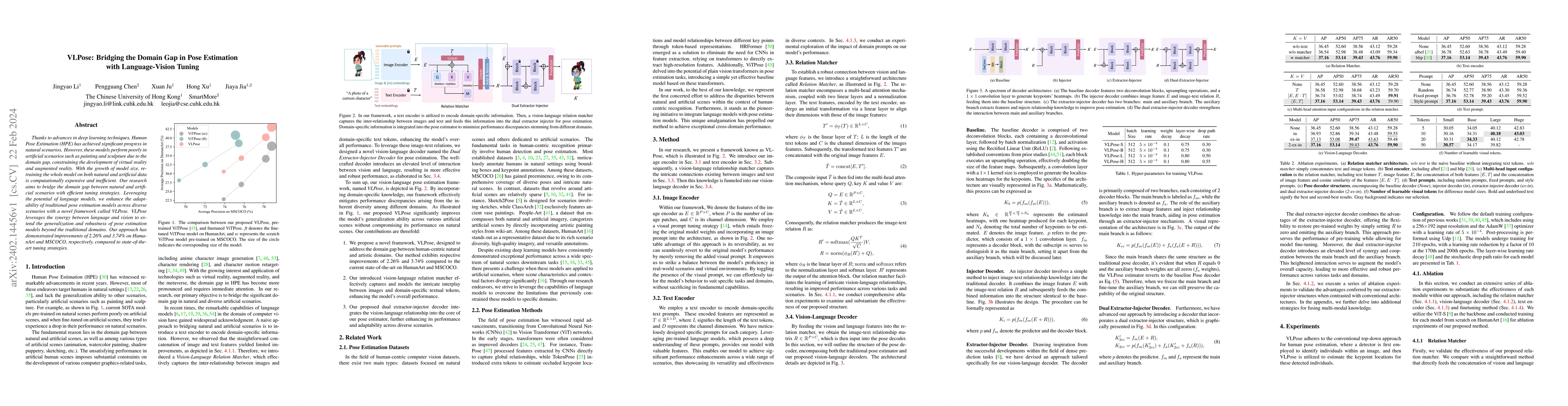 Thumbnail for VLPose: Bridging the Domain Gap in Pose Estimation with Language-Vision
  Tuning