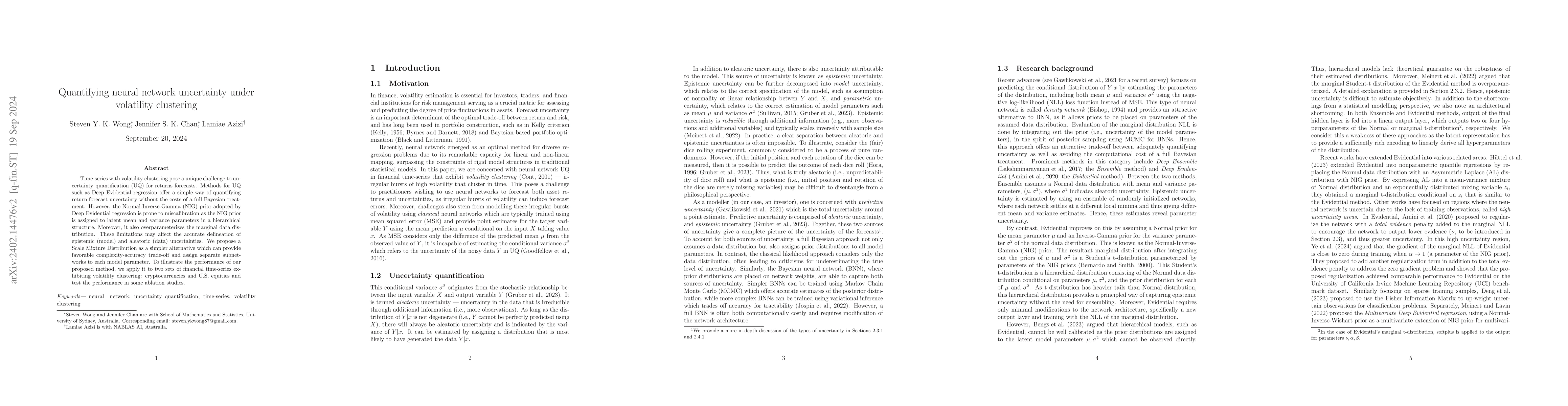 Thumbnail for Quantifying neural network uncertainty under volatility clustering