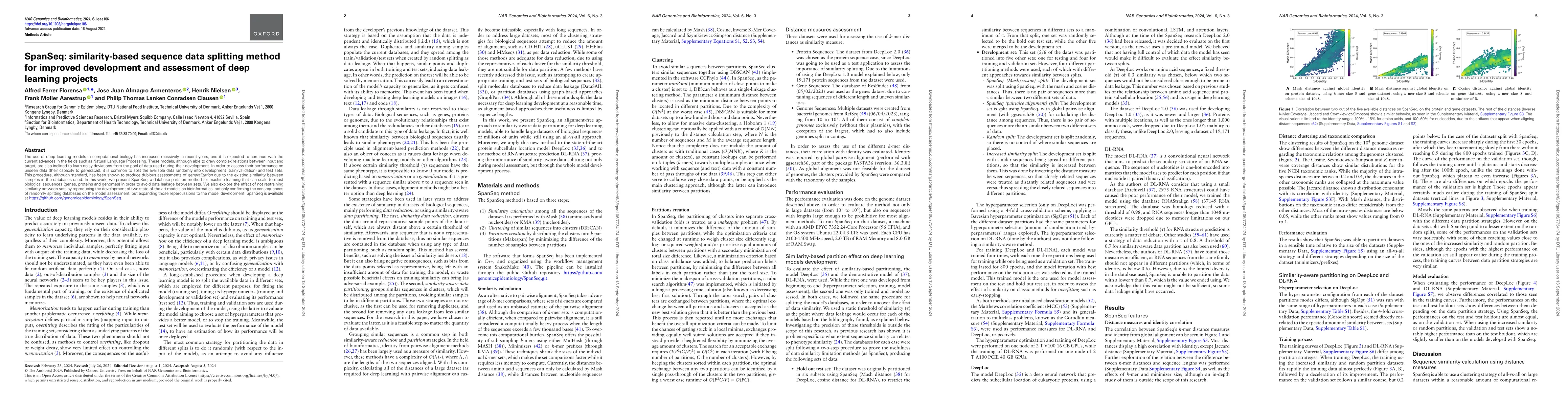 Thumbnail for SpanSeq: Similarity-based sequence data splitting method for improved
  development and assessment of deep learning projects