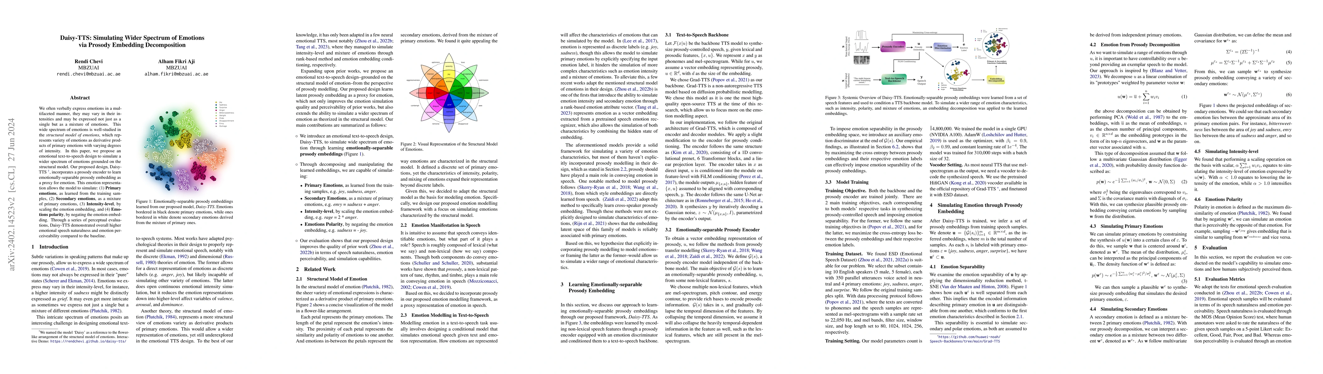 Thumbnail for Daisy-TTS: Simulating Wider Spectrum of Emotions via Prosody Embedding
  Decomposition
