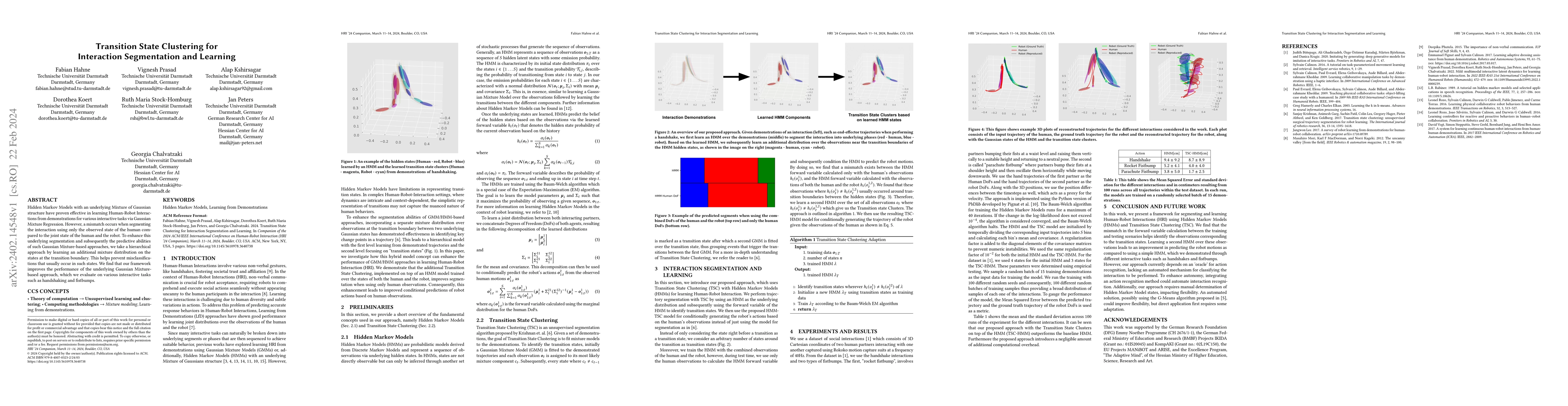 Thumbnail for Transition State Clustering for Interaction Segmentation and Learning
