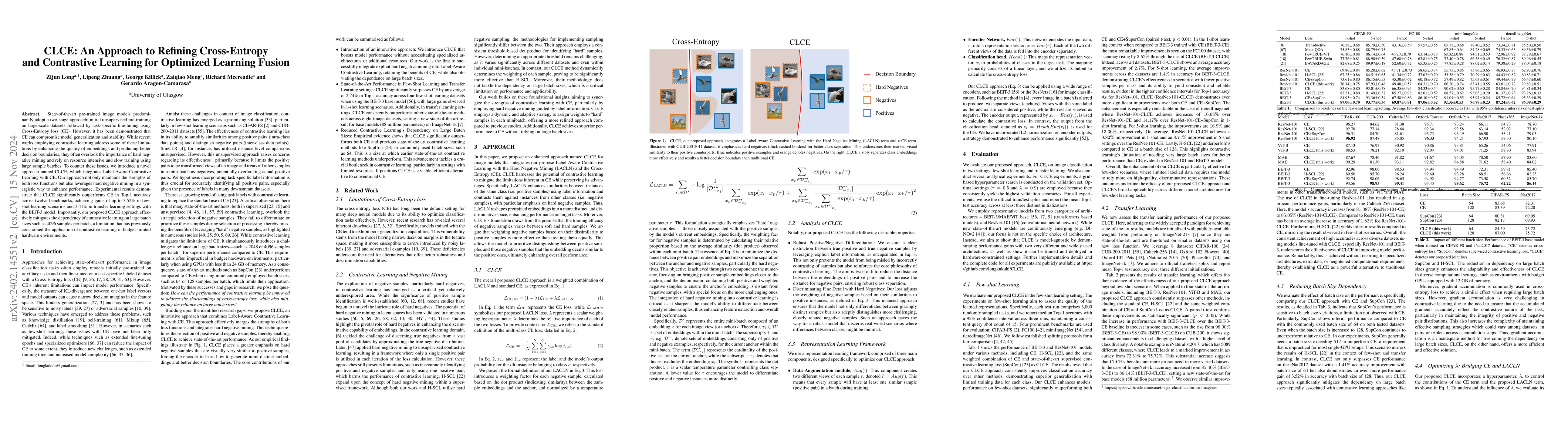 Thumbnail for CLCE: An Approach to Refining Cross-Entropy and Contrastive Learning for
  Optimized Learning Fusion