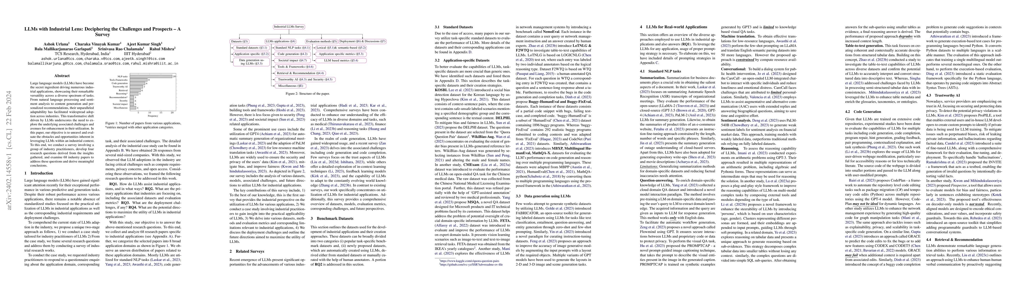 Thumbnail for LLMs with Industrial Lens: Deciphering the Challenges and Prospects -- A
  Survey
