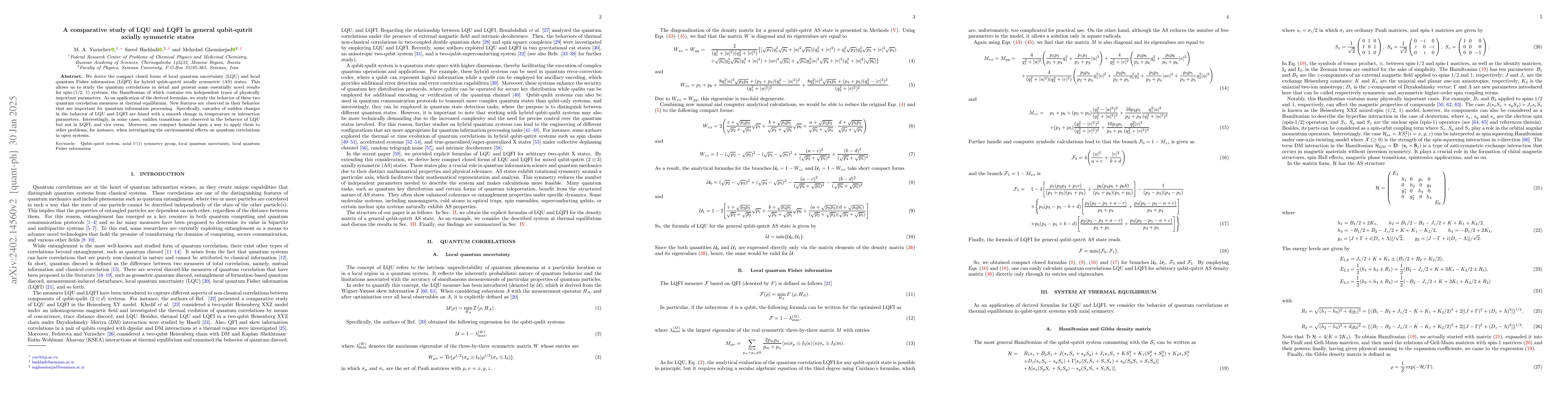 Thumbnail for Closed compact forms of LQU and LQFI for general qubit-qutrit axially
  symmetric states