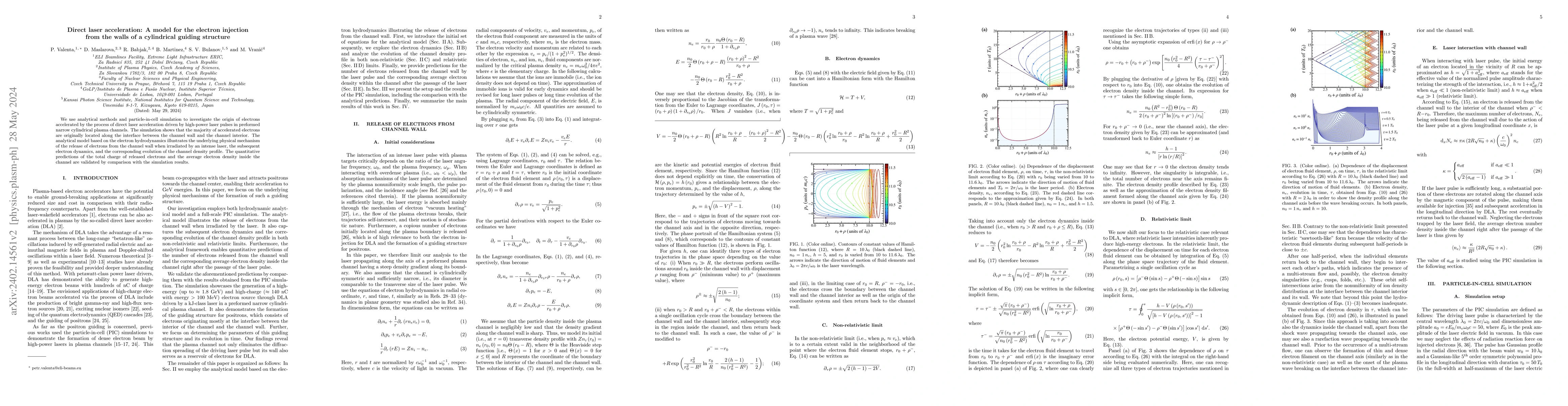 Thumbnail for Direct laser acceleration: A model for the electron injection from the
  walls of a cylindrical guiding structure