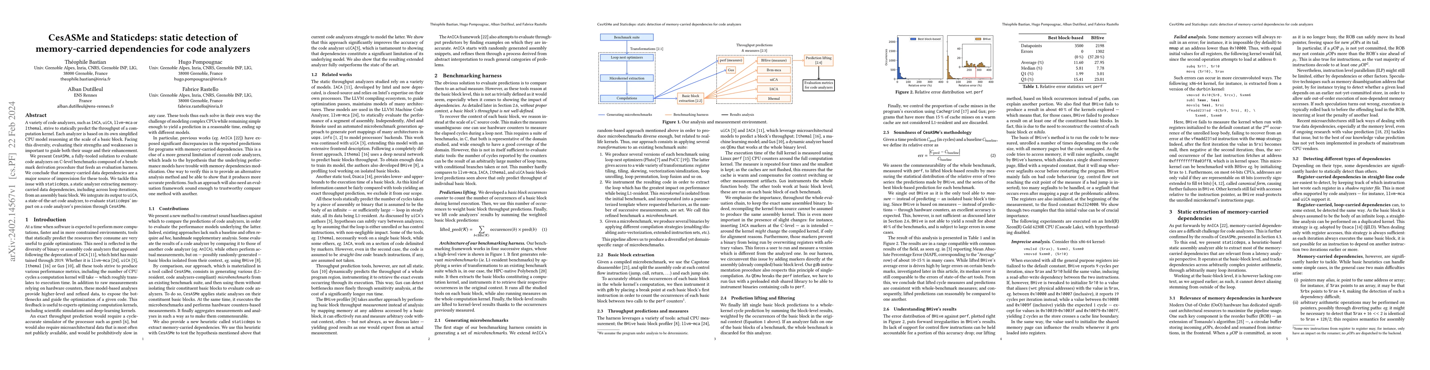 Thumbnail for CesASMe and Staticdeps: static detection of memory-carried dependencies
  for code analyzers