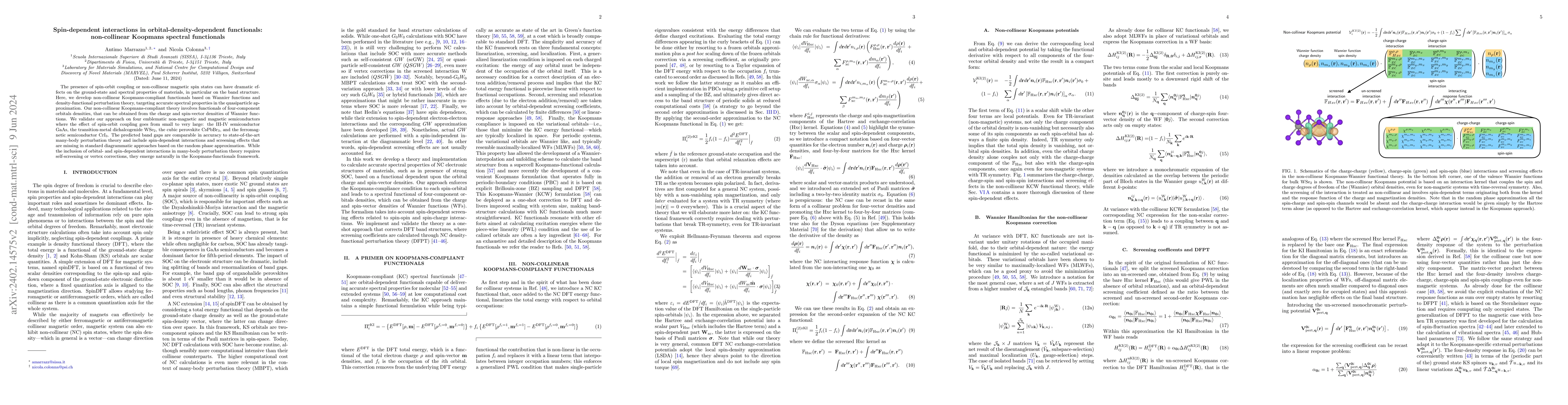 Thumbnail for Spin-dependent interactions in orbital-density-dependent functionals:
  non-collinear Koopmans spectral functionals